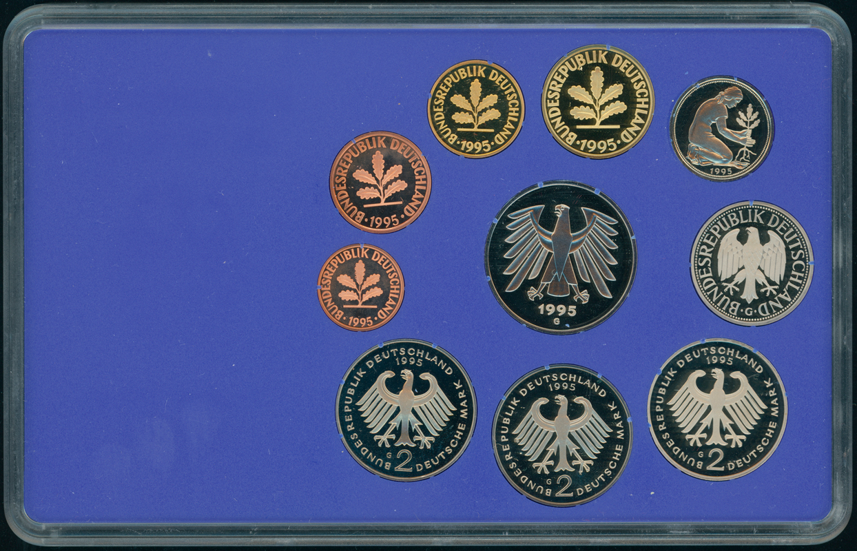 BRD 1995 Kursmünzensatz Prägebuchstabe G (Karlsruhe) PP
