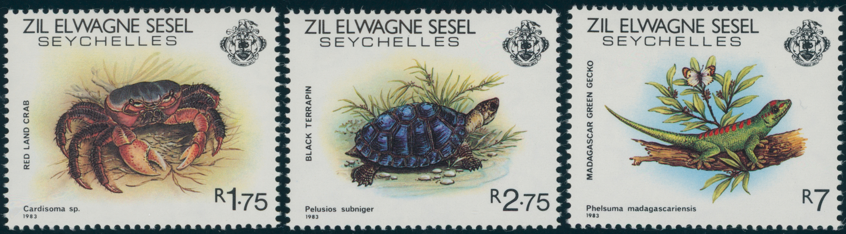 SEYCHELLEN-ÄUßERE SEYCHELLEN 1983 MiNr. 43-45
