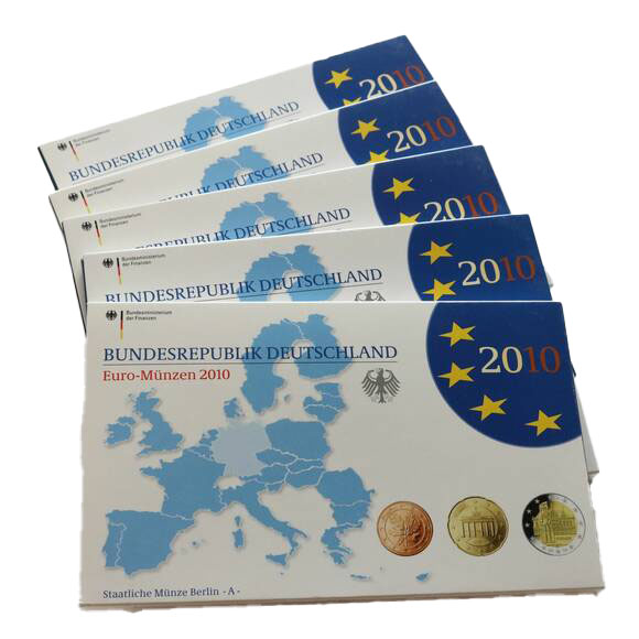BRD 2010 Kursmünzsätze ADFGJ komplett PP