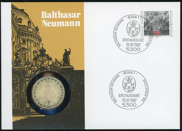 BRD 1978/1987 Numisbrief Balthasar Neumann