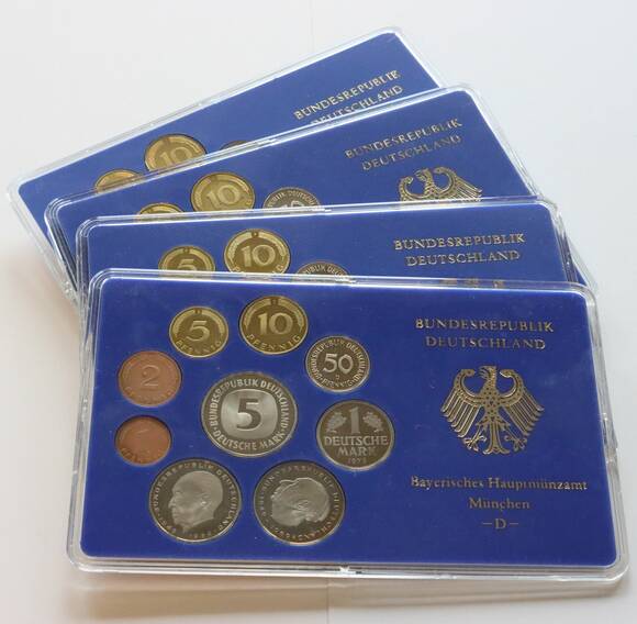 BRD 1976 Kursmünzsätze DFGJ komplett