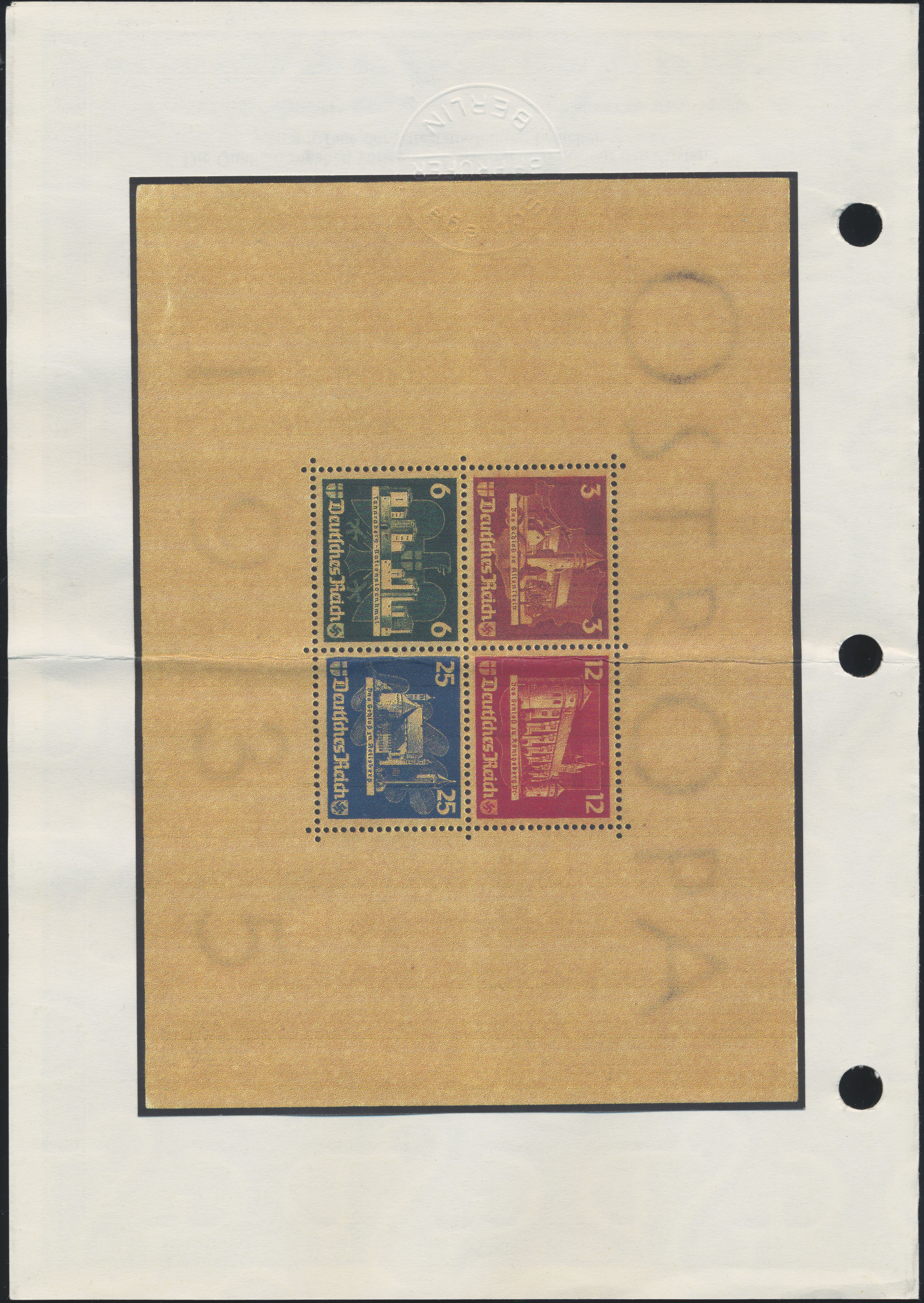 Deutsches Reich 1935 Block 3 Ostropa mit vollständigem Originalgummi