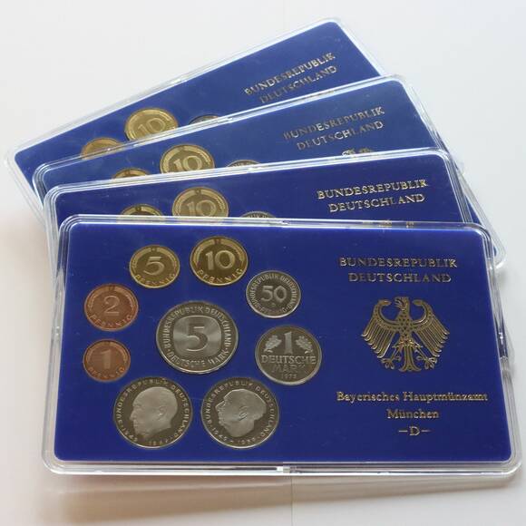 BRD 1975 Kursmünzsätze DFGJ komplett
