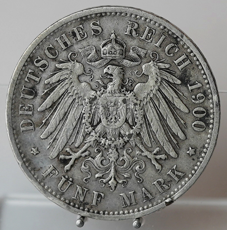 PREUSSEN 5 Mark 1900 A, Jaeger 104