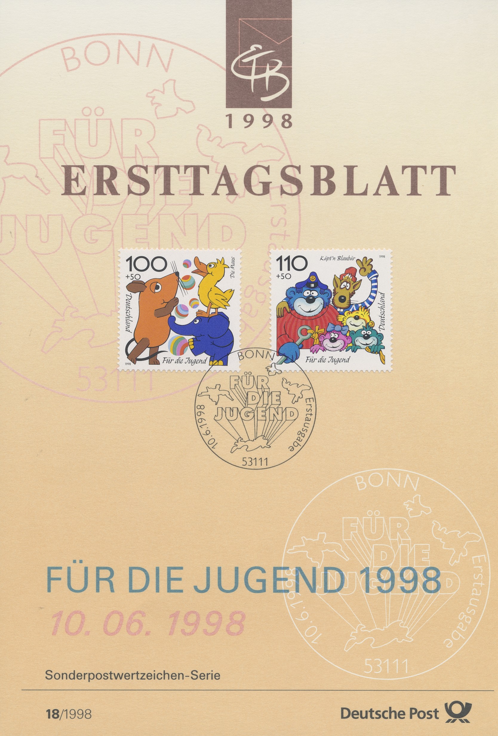 BRD Ersttagsblätter Jahrgang 1998