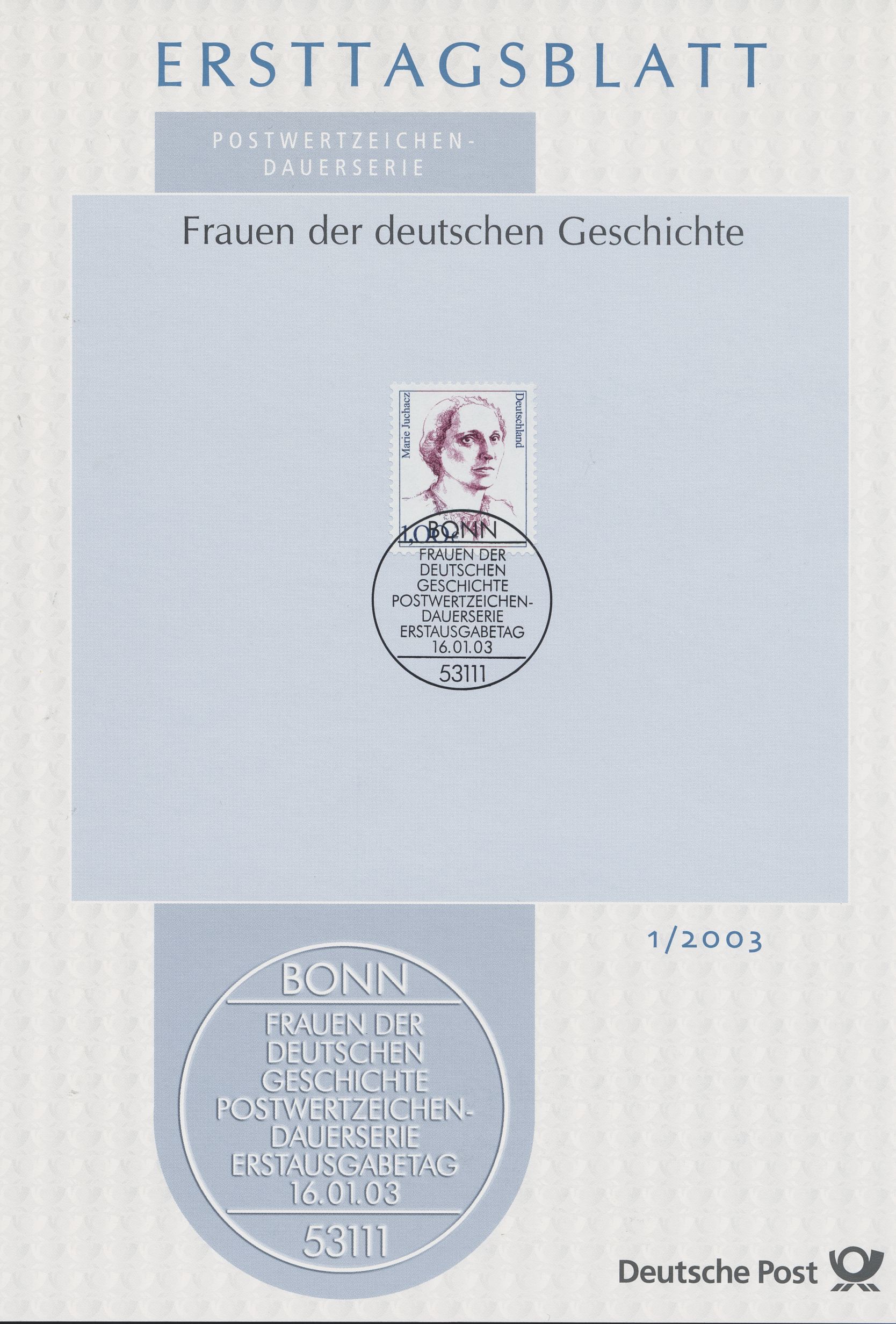 BRD Ersttagsblätter Jahrgang 2003