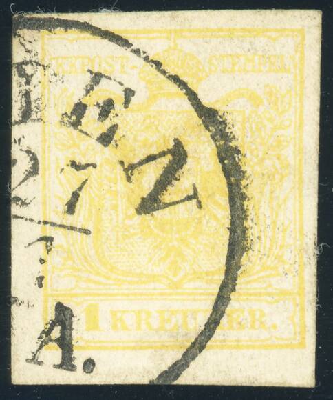 ÖSTERREICH 1854 MiNr. 1 Y a