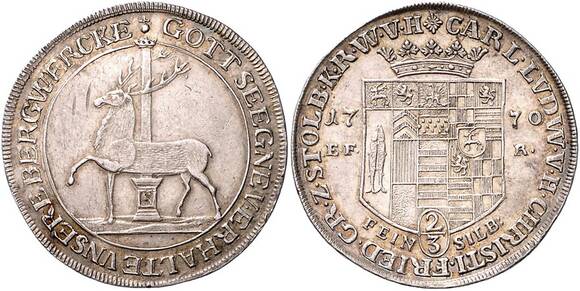STOLBERG 2/3 Taler 1770