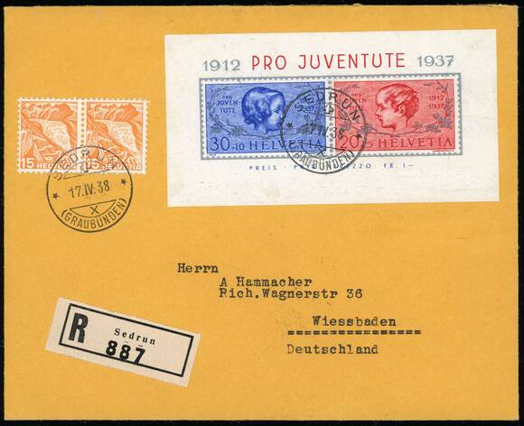 SCHWEIZ 1937 Block 3
