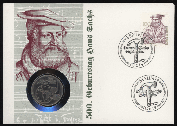 BRD 1985/1994 Numisbrief '500. Geburtstag Hans Sachs'
