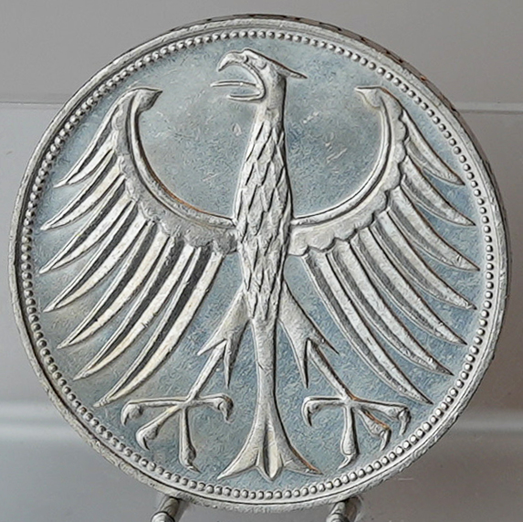 BRD 5 DM Silberadler 1961 F, Jaeger 387