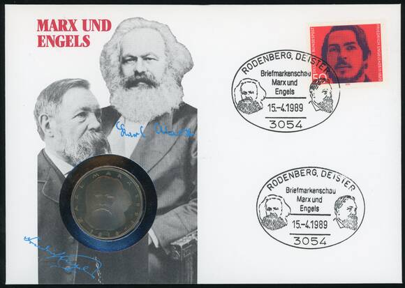 BRD 1983/1989 Numisbrief Marx und Engels