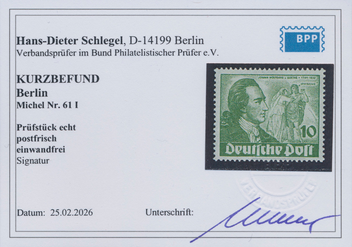 BERLIN 1949 MiNr. 61 I