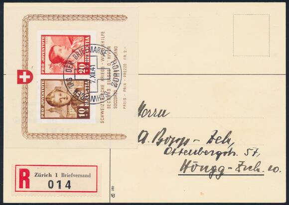 SCHWEIZ 1941 Block 6