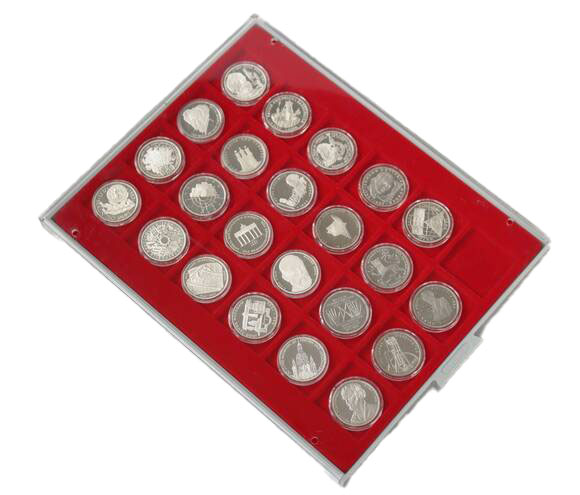 BRD 1987-1997 Silber-Gedenkmünzen 23 x 10 DM komplett PP in Kapsel