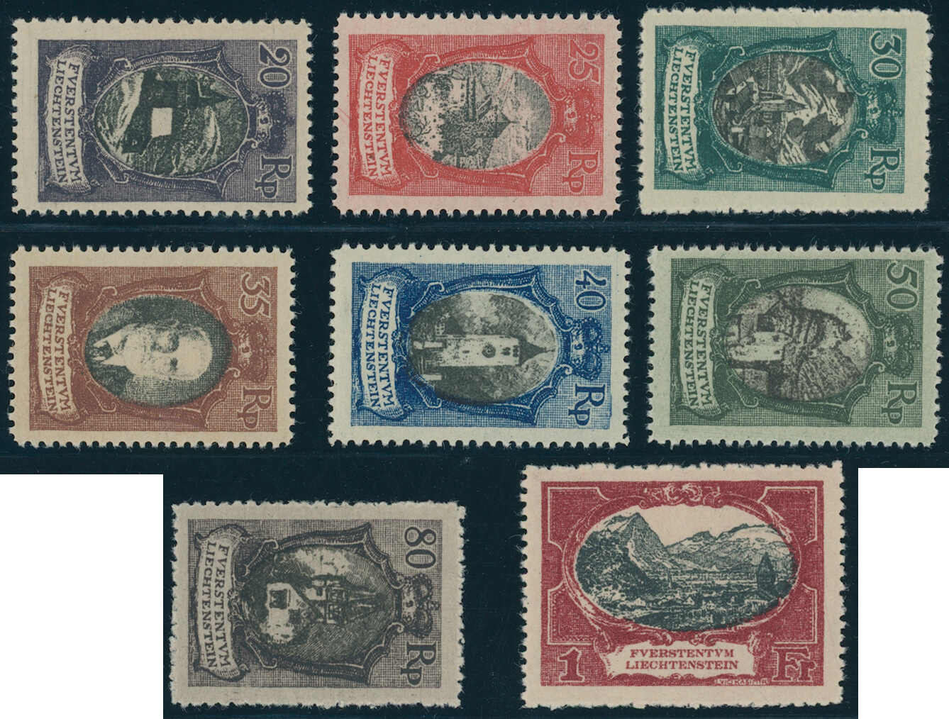 LIECHTENSTEIN 1921 MiNr. 53-60