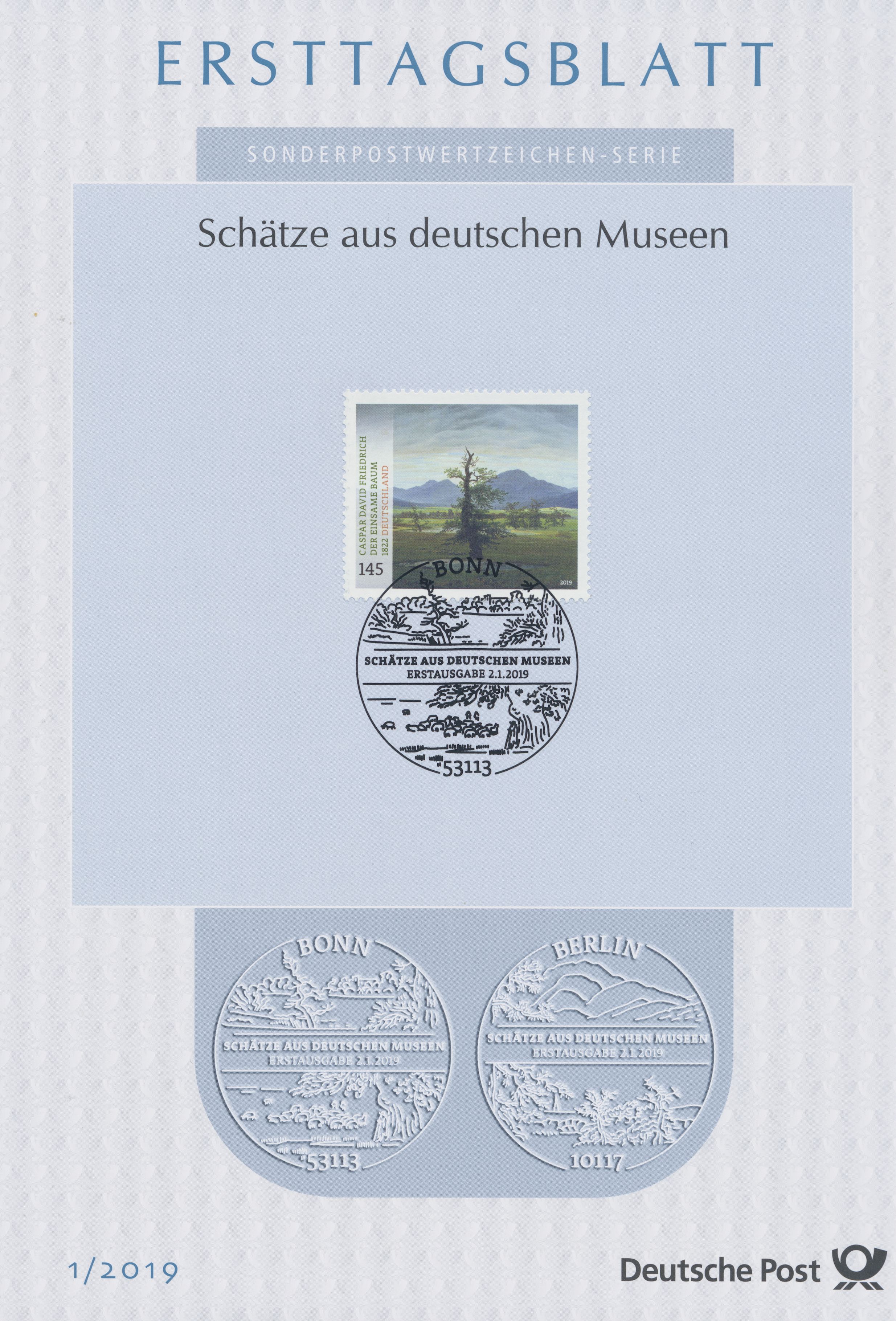 BRD Ersttagsblätter Jahrgang 2019