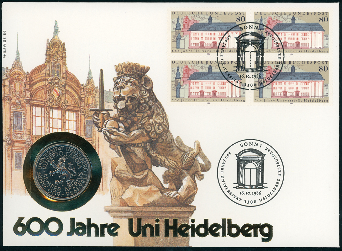 BRD 1986/1986 Numisbrief 600 Jahre Uni Heidelberg