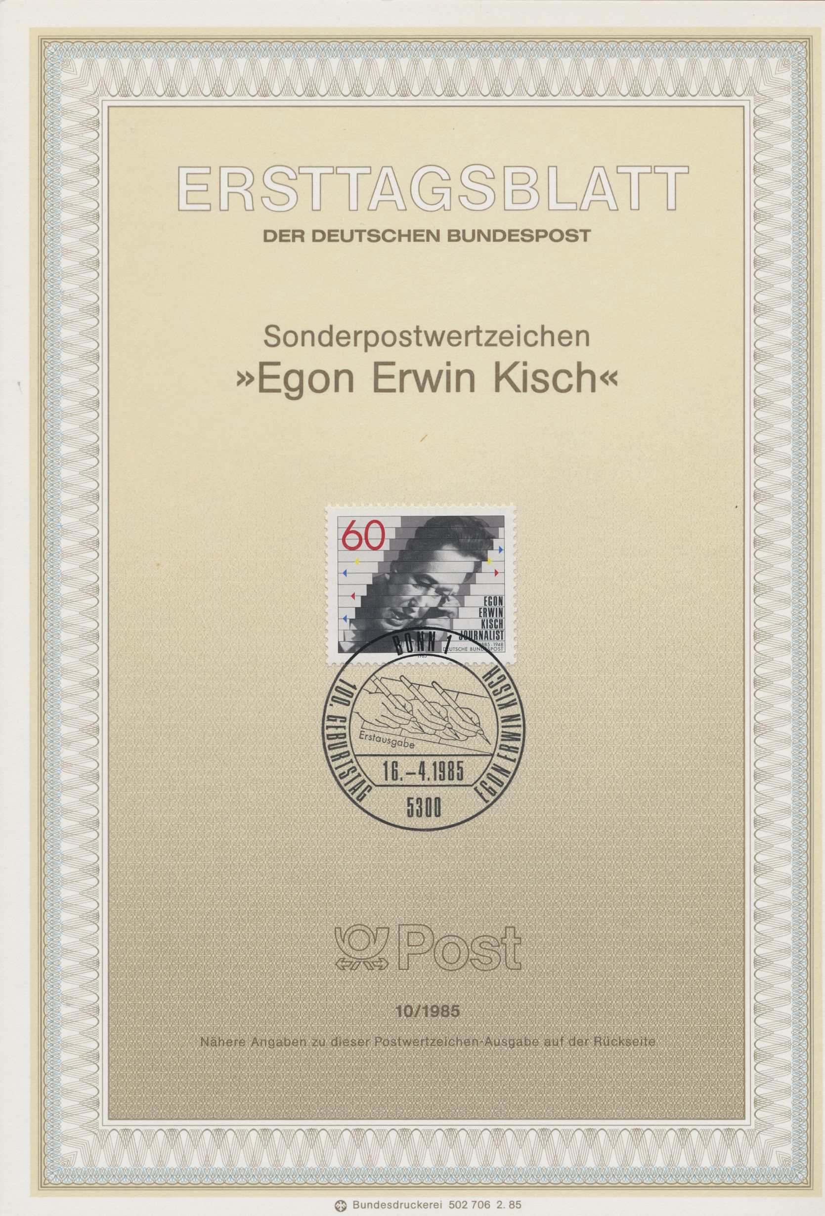 BRD Ersttagsblätter Jahrgang 1985