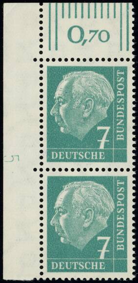 BRD 1954, MiNr. 181 x W DZ Druckerzeichen '5' positiv