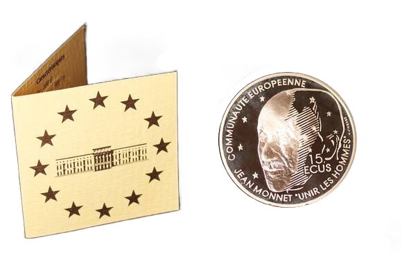 FRANKREICH 100 Francs - 15 Ecu 1992 Jean Monnet