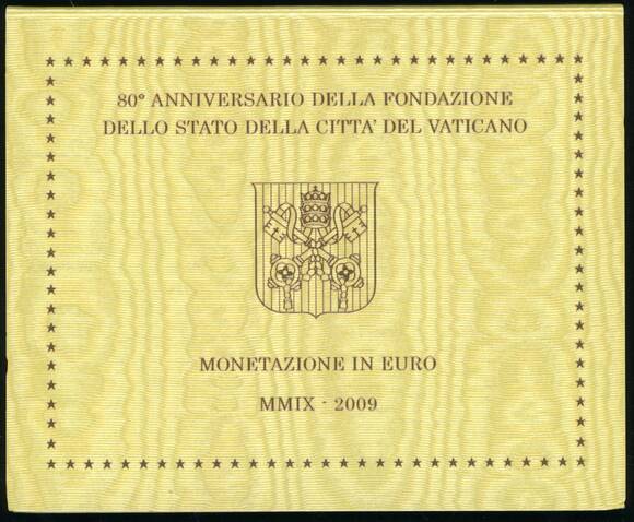 VATIKAN Kursmünzensatz KMS 2009, Folder Qualität Ib