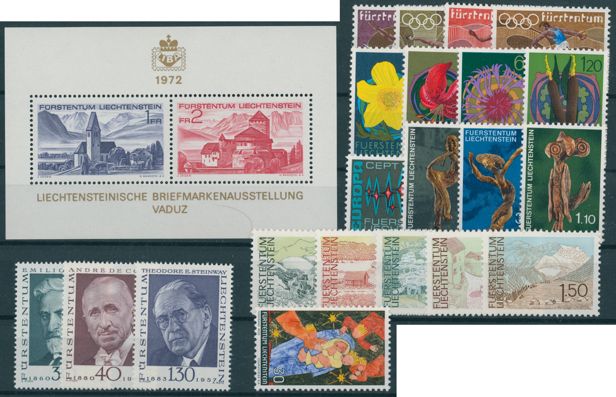 LIECHTENSTEIN Jahrgang 1972 komplett