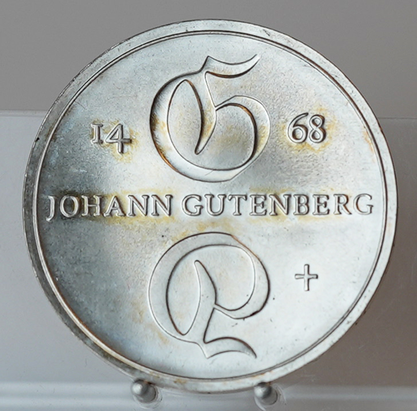DDR 10 Mark 1968 Johannes Gutenberg Jaeger 1523
