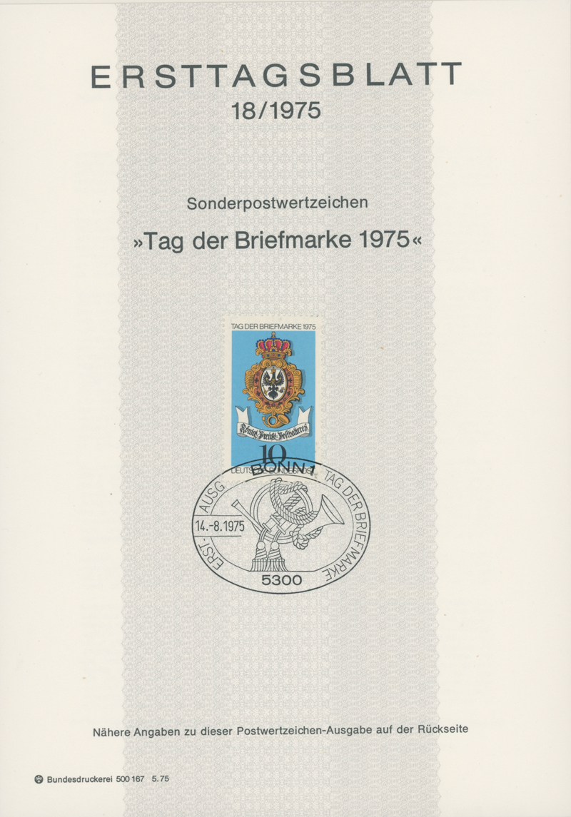 BRD Ersttagsblätter Jahrgang 1975