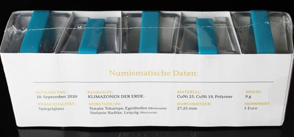 BRD 5 x 5 Euro 2020 Subpolare Zone PP-Komplettset