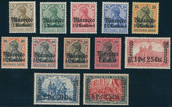 DP MAROKKO 1906 MiNr. 34-45 DP MAROKKO 1906 MiNr. 34-45