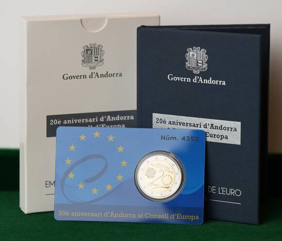 ANDORRA 2 Euro 2014 Beitritt zum Europarat Polierte Platte ANDORRA 2 Euro 2014 Beitritt zum Europarat Polierte Platte