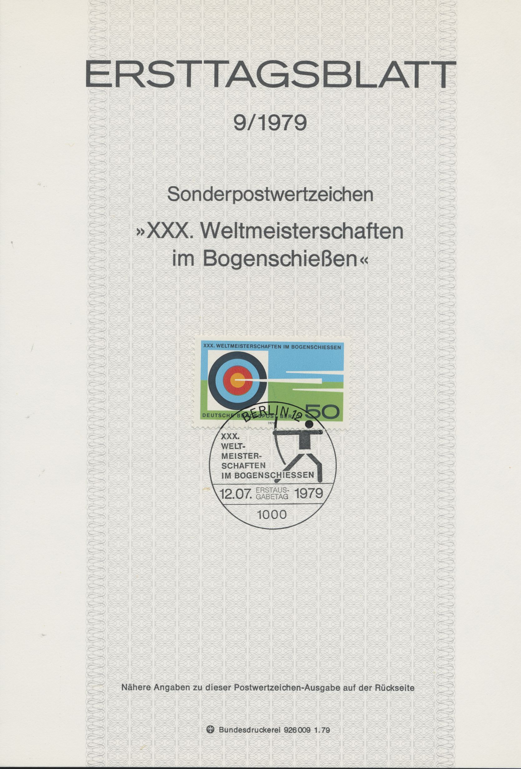 Berlin Ersttagsblätter Jahrgang 1979