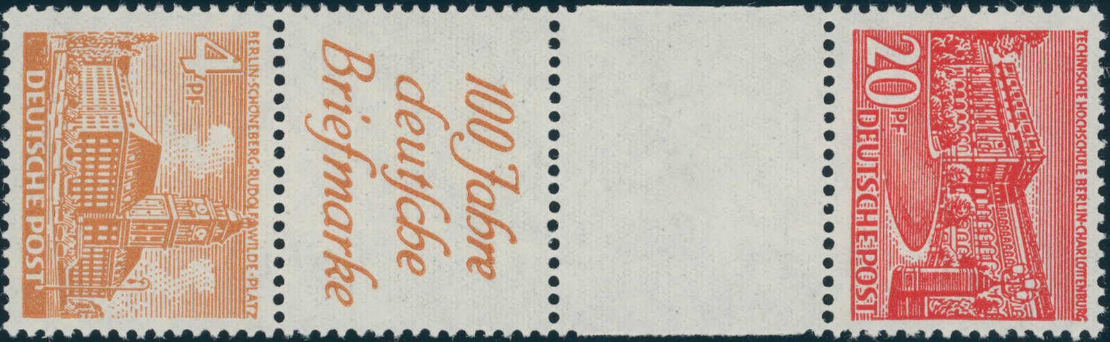 BERLIN 1949 Zusammendruck SZ 4 B