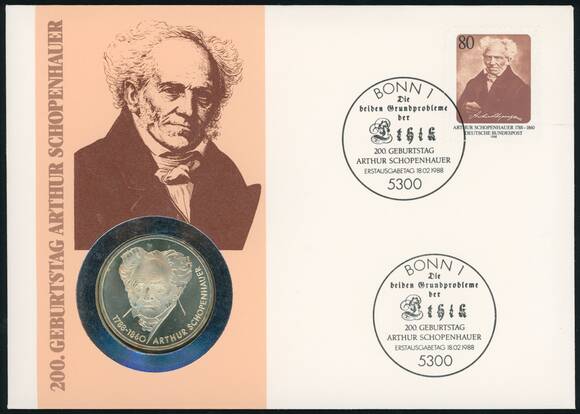 BRD 1988/1988 Numisbrief Arthur Schopenhauer