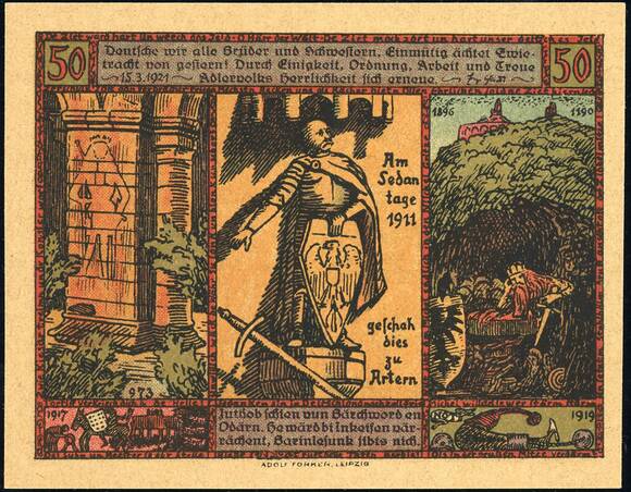 Artern 1921 45.9 50 Pfg.