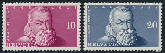 SCHWEIZ 1948, MiNr. 512-513 Einzelmarken aus Block 13