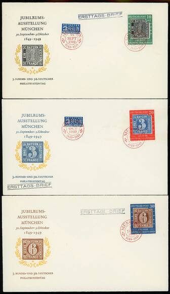 BRD 1949 MiNr. 113-115 FDC