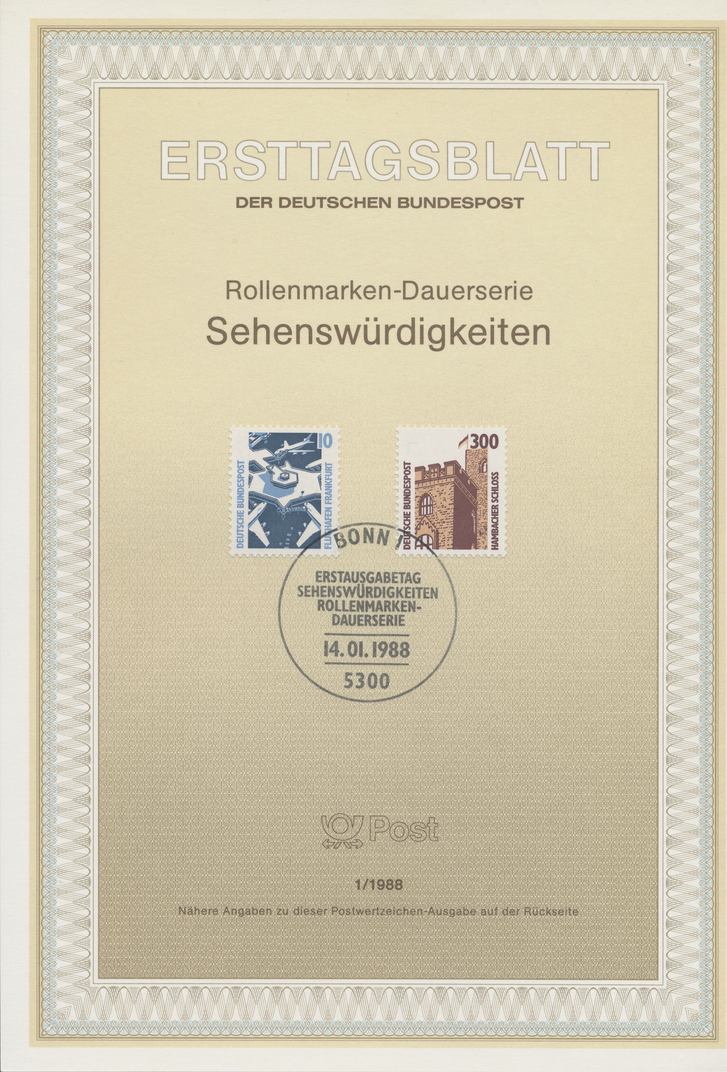 BRD Ersttagsblätter Jahrgang 1988