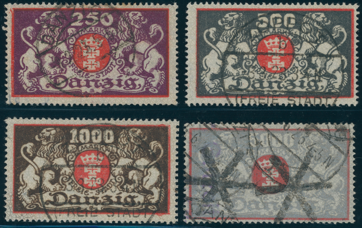 DANZIG 1923 MiNr. 119-122
