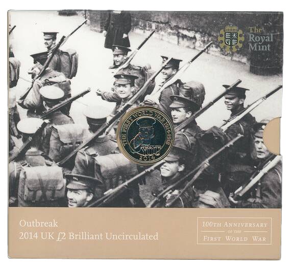 GROSSBRITANNIEN 2 Pounds 2014 First World War Brilliant Uncirculated