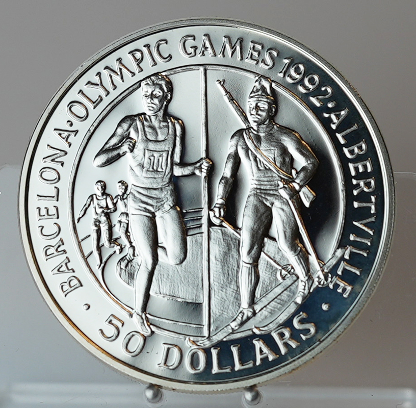 COOK-INSELN 50 Dollars 1989 Olympische Winterspiele 1992 Albertville PP