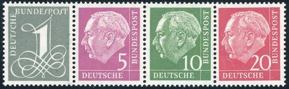 BRD 1960, MiNr. W 17 Y I + W 21 Y I oder W 18 Y I BRD 1960, MiNr. W 17 Y I + W 21 Y I oder W 18 Y I