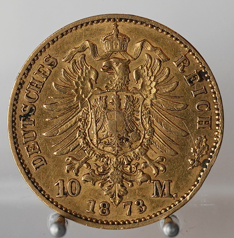 PREUSSEN 10 Mark Gold 1873 C Jaeger 242