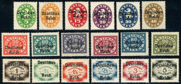 DR DIENST 1920 MiNr. 34-51 DR DIENST 1920 MiNr. 34-51
