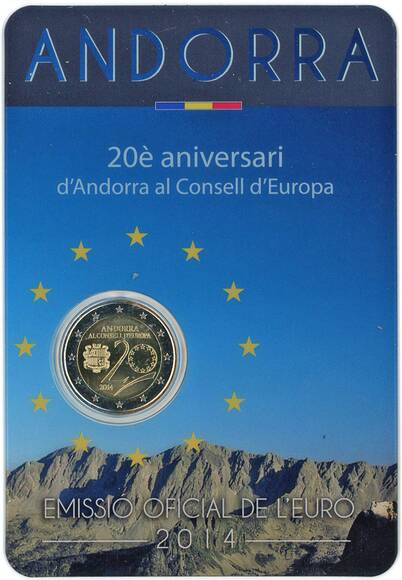 ANDORRA 2014 Coincard 2 Euro Europarat ANDORRA 2014 Coincard 2 Euro Europarat