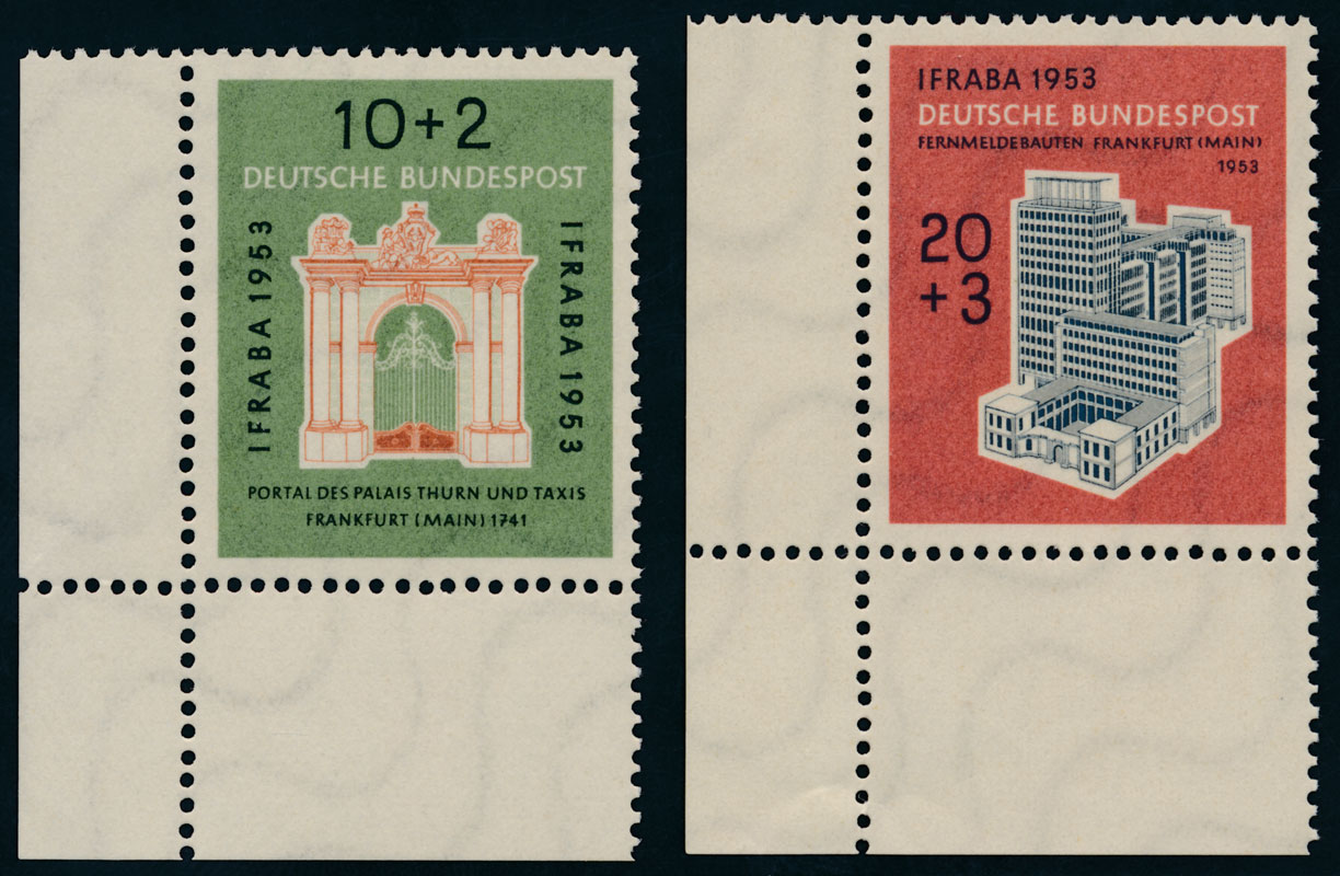 BRD 1953, MiNr. 171-172 Bogenecke unten links