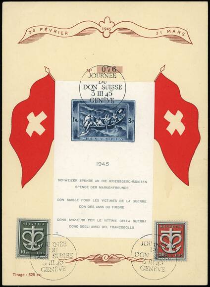 SCHWEIZ 1945 Block 11