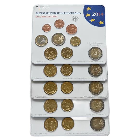 BRD 2014 Kursmünzsätze ADFGJ komplett BRD 2014 Kursmünzsätze ADFGJ komplett