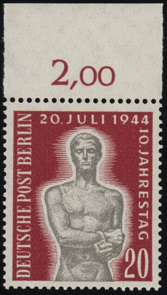 BERLIN 1954 MiNr. 119 Oberrand nicht durchgezähnt